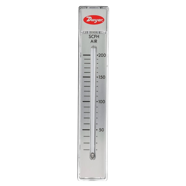 Flowmeter, range 20-200 SCFH/10-95 LPM air.